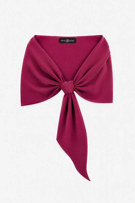 "Carol" Techno Scuba Shawl Wrap Wine