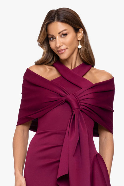 "Carol" Techno Scuba Shawl Wrap Wine