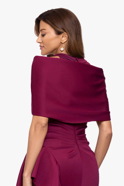 "Carol" Techno Scuba Shawl Wrap Wine