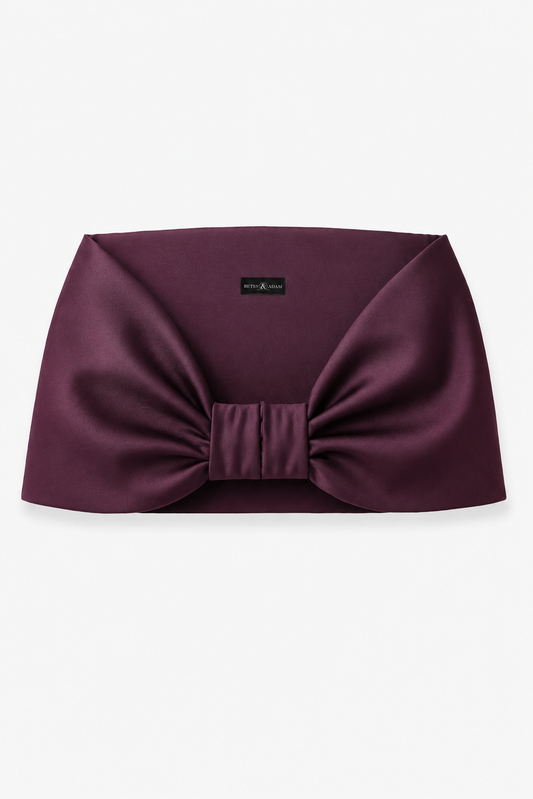 "Thalia" Stretch Mikado Shawl Wrap Plum