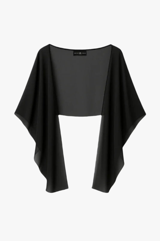 "Bernadette" Chiffon Shawl Wrap Black