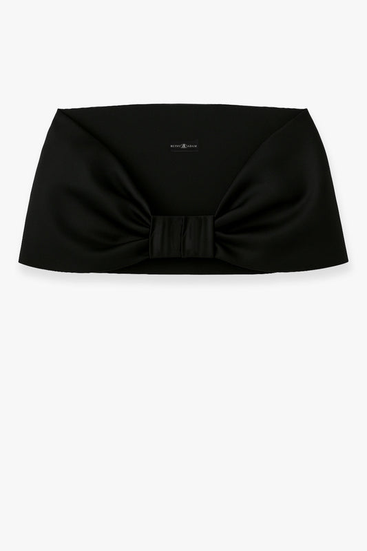 "Thalia" Stretch Mikado Shawl Wrap Black