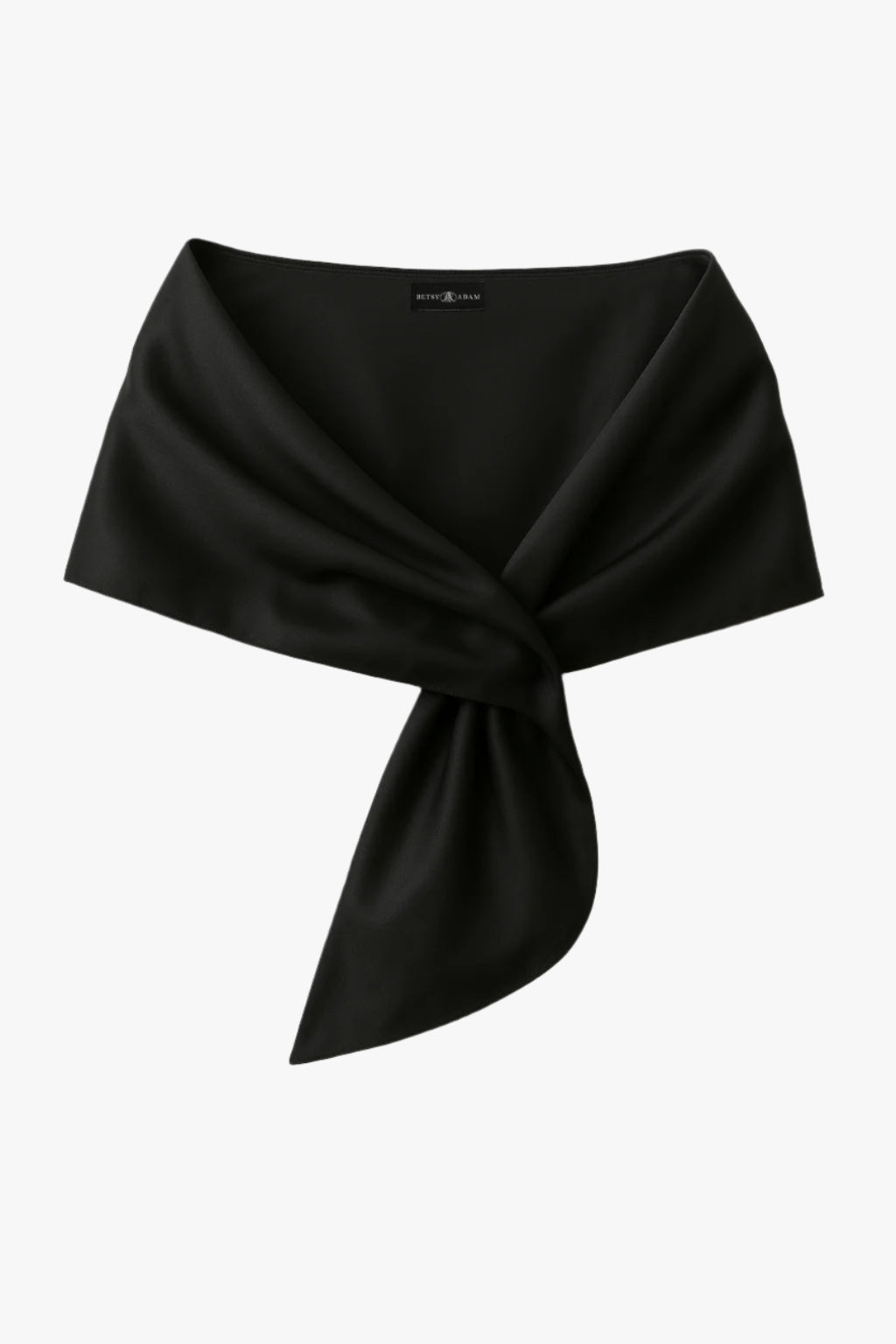 "Trixie" Satin Pull Through Shawl Wrap Black