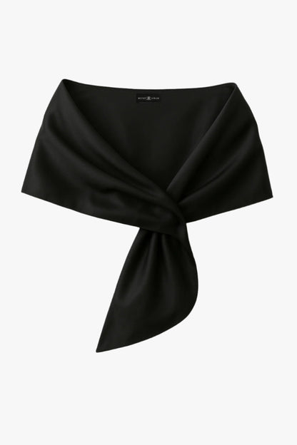 "Trixie" Satin Pull Through Shawl Wrap Black