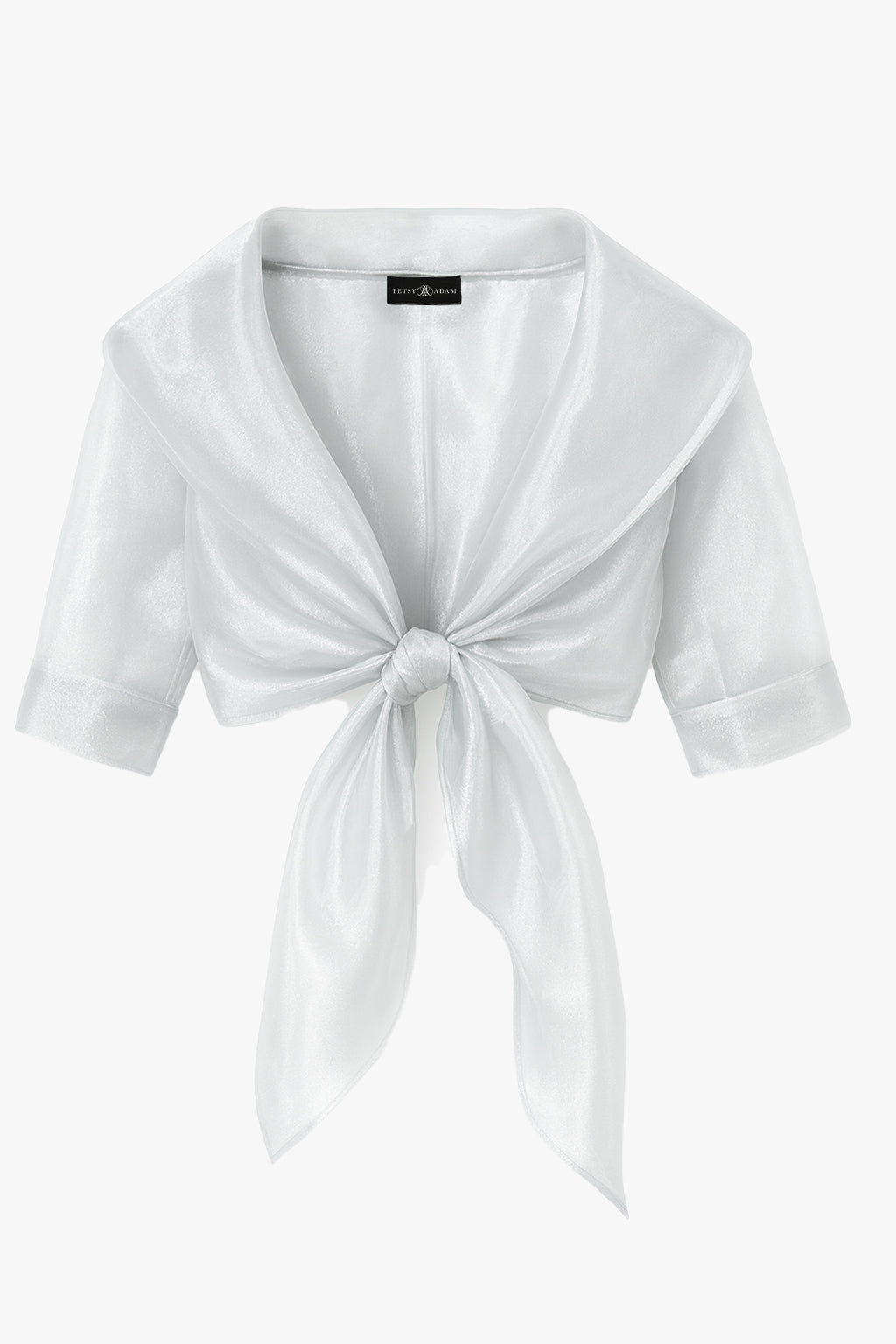 "Agnes" Organza 3/4 Sleeve Shawl Wrap Silver