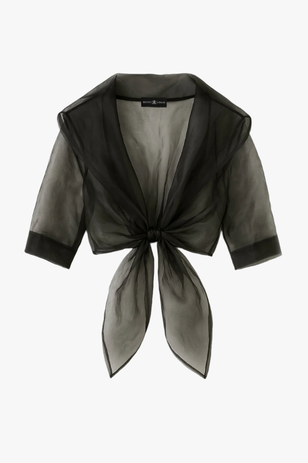 "Agnes" Organza 3/4 Sleeve Shawl Wrap Black