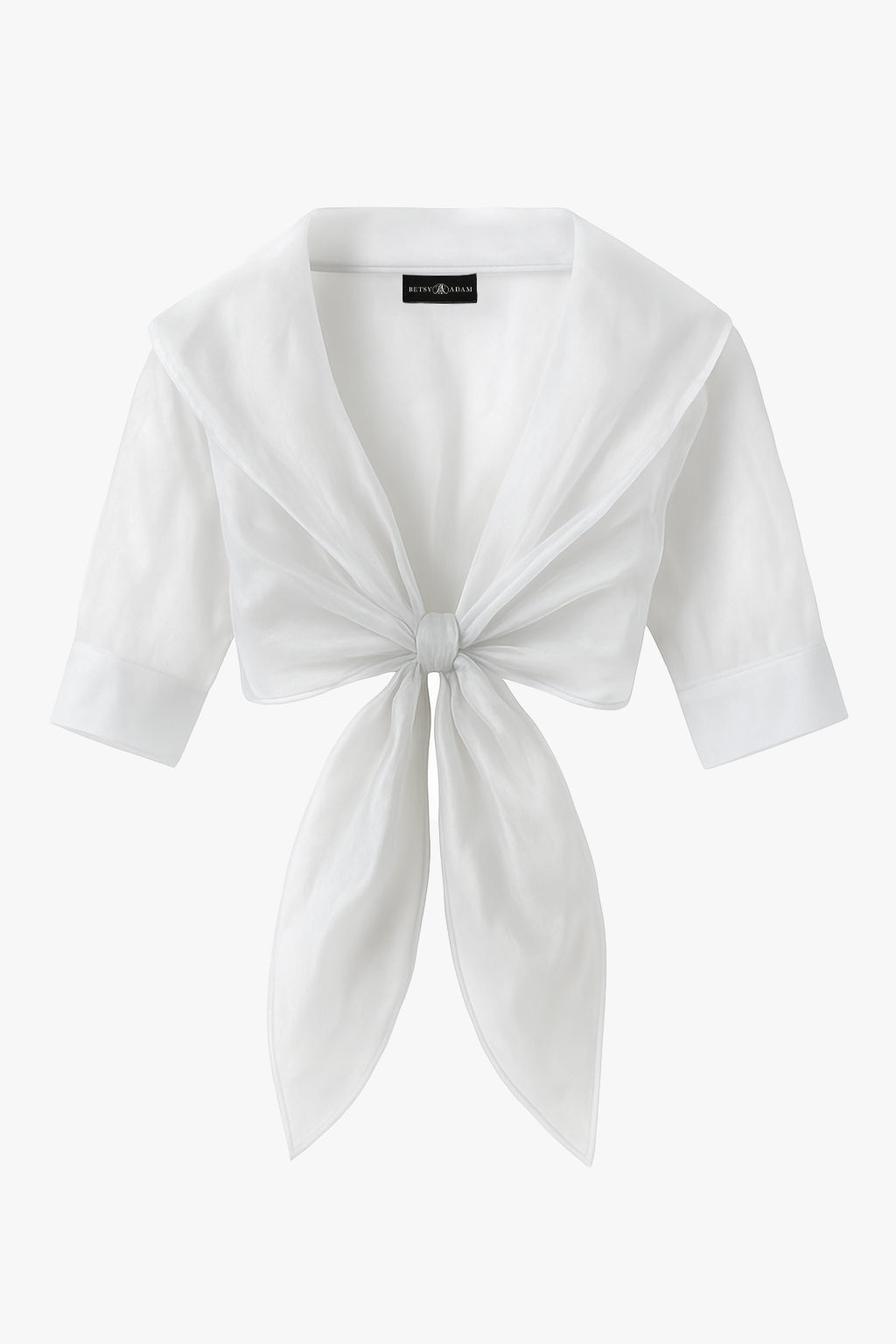 "Agnes" Organza 3/4 Sleeve Shawl Wrap Ivory