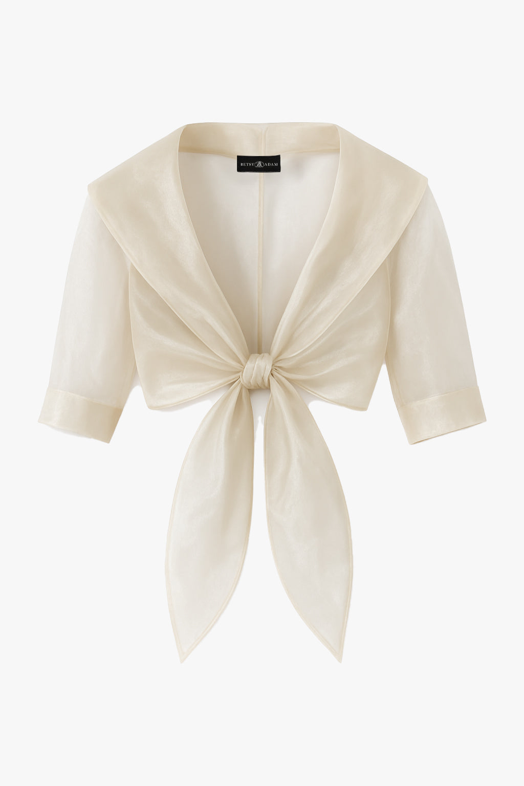 "Agnes" Organza 3/4 Sleeve Shawl Wrap Khaki