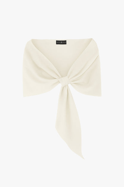 "Carol" Techno Scuba Shawl Wrap Ivory