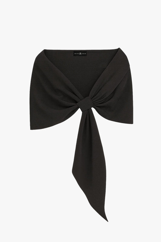 Plus "Carol" Techno Scuba Pull Through Shawl Wrap | Betsy & Adam Black