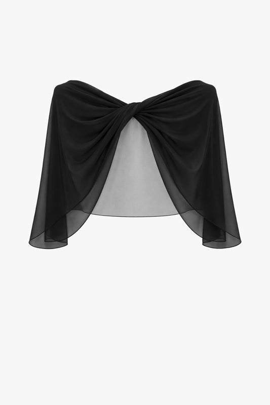 "Nikita" Chiffon Twist Shawl Wrap Black