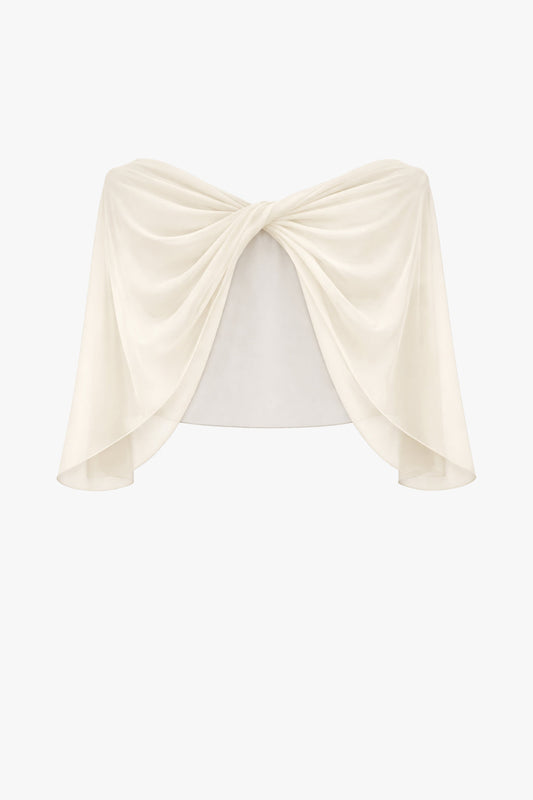 "Nikita" Chiffon Twist Shawl Wrap Ivory