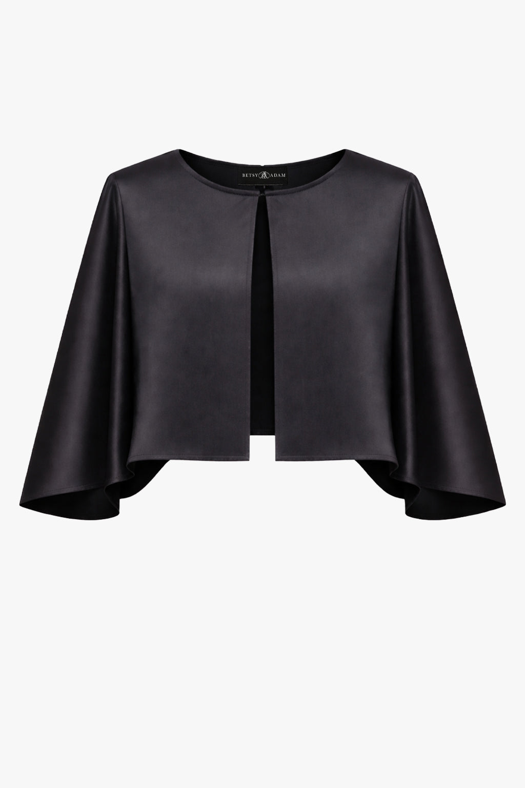 "Bella" Satin Cape Shawl Wrap Black