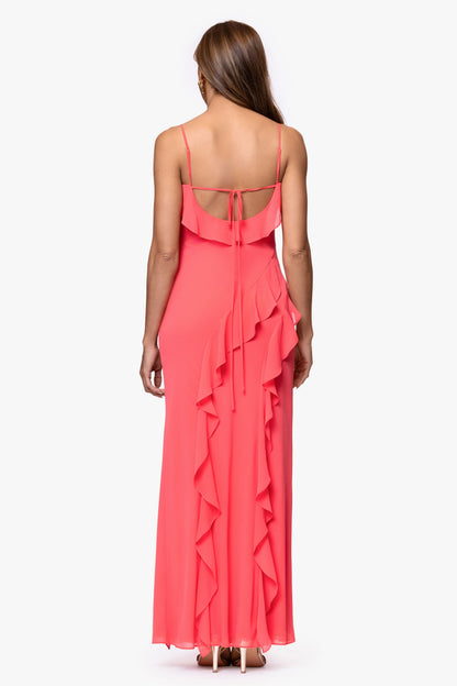 "Summer" Chiffon Ruffle Dress Coral