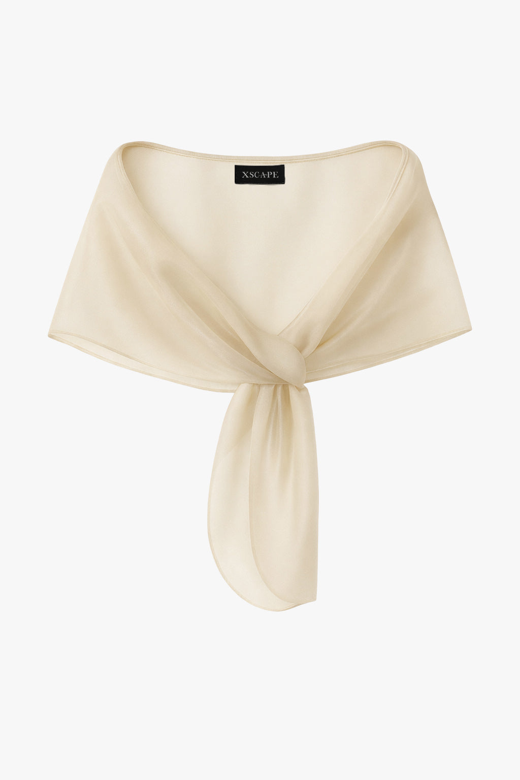 "Joan" Pull Through Organza Shawl Wrap Khaki