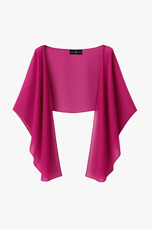 "Bernadette" Chiffon Shawl Wrap Magenta