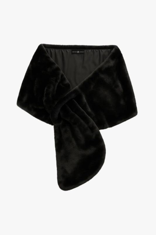 "Francine" Faux Fur Shawl Wrap Black
